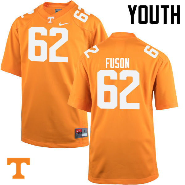Youth #62 Clyde Fuson Tennessee Volunteers College Football Jerseys-Orange - Click Image to Close